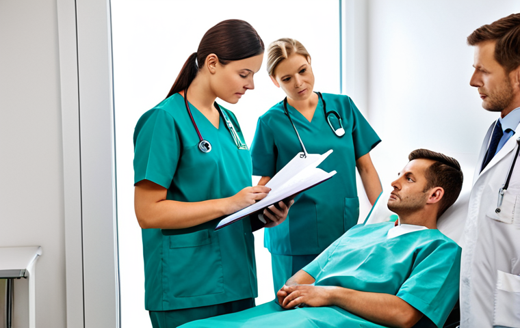 인공장기와 환자 안전 확보 방법 - Patient Evaluation**

"A medical team in a modern German hospital consulting room, reviewing patient...