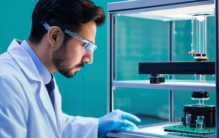 인공장기 제작에 사용되는 최신 재료 - **Prompt:** A futuristic, sterile laboratory environment bathed in soft, cool light. In the center, ...