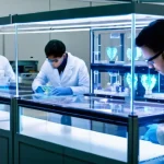 Home 9 인공장기와 재생 의학의 관계 - **Prompt:** A state-of-the-art medical research laboratory, brightly lit and pristine. In the center...