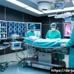 Home 20 인공장기와 의료 보험 정책의 변화 - A futuristic hospital operating room in Germany with a team of diverse medical professionals perform...