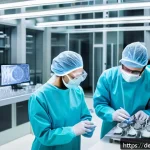 Home 19 인공장기 개발을 위한 산업 파트너십 - A cutting-edge laboratory scene in Germany showcasing interdisciplinary collaboration among biotechn...