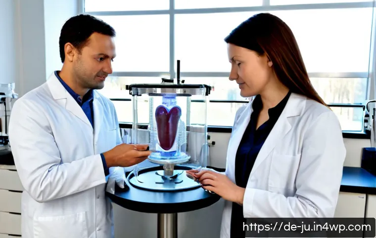Home 17 인공장기 연구에서의 최신 트렌드 - Photorealistic biomedical research laboratory in Germany, a diverse team of adult scientists in clea...
